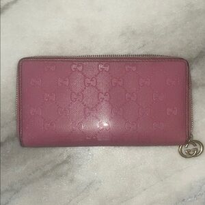 Gucci Rose Pink Embossed Wallet